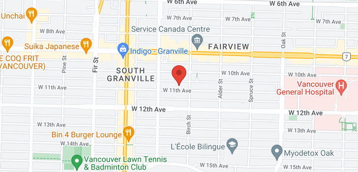 map of 803 1333 W 11TH AVENUE
